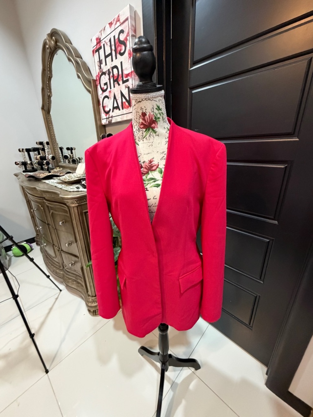 Zara Hot Pink Open-Front Blazer - Picture 5 of 12